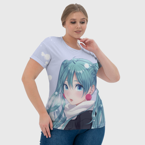 Женская футболка 3D Hatsune Miku. Winter, цвет 3D печать - фото 6