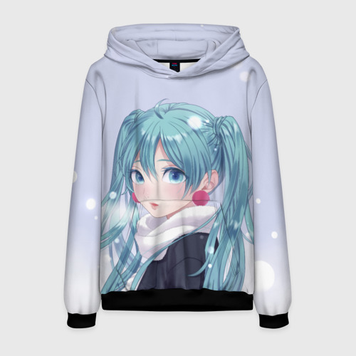 Мужская толстовка 3D Hatsune Miku. Winter, цвет черный