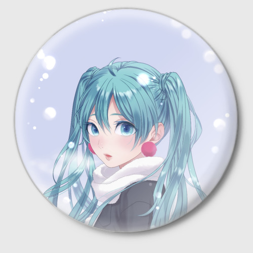 Значок Hatsune Miku. Winter, цвет белый