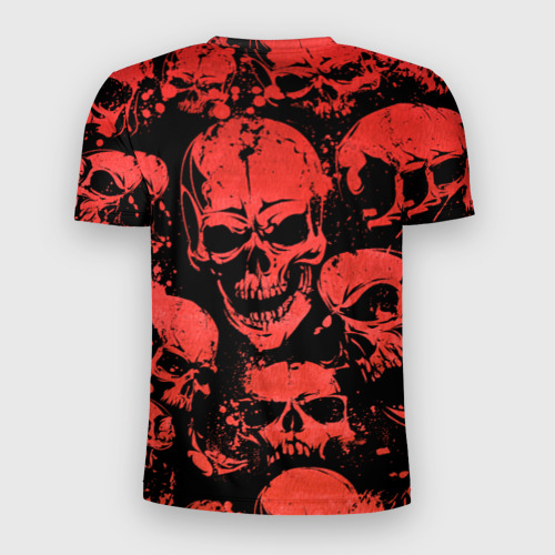 Мужская футболка 3D Slim с принтом Skulls pattern, вид сзади #1