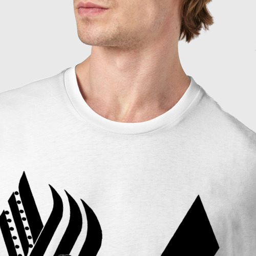 Мужская футболка хлопок Vikings, цвет белый - фото 6