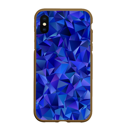 Чехол для iPhone XS Max матовый Неоновые кристалы, цвет коричневый