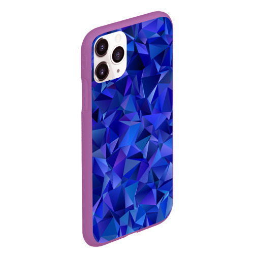 Чехол для iPhone 11 Pro Max матовый Неоновые кристалы, цвет фиолетовый - фото 3