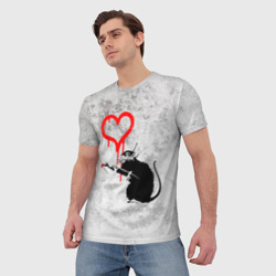 Мужская футболка 3D Banksy Бэнкси сердце love - фото 2