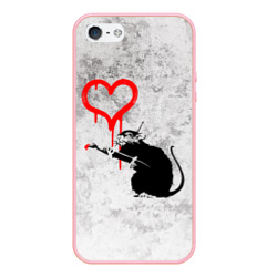 Чехол для iPhone 5/5S матовый Banksy Бэнкси сердце love