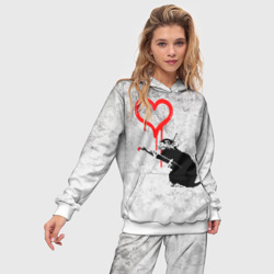 Женский костюм с толстовкой 3D Banksy Бэнкси сердце love - фото 2