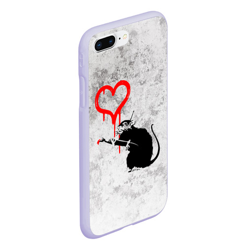 Чехол для iPhone 7Plus/8 Plus матовый Banksy Бэнкси сердце love, цвет светло-сиреневый - фото 3