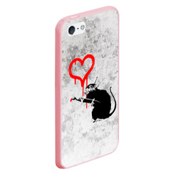 Чехол для iPhone 5/5S матовый Banksy Бэнкси сердце love - фото 2