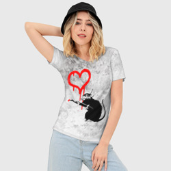 Женская футболка 3D Slim Banksy Бэнкси сердце love - фото 2