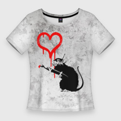 Женская футболка 3D Slim Banksy Бэнкси сердце love