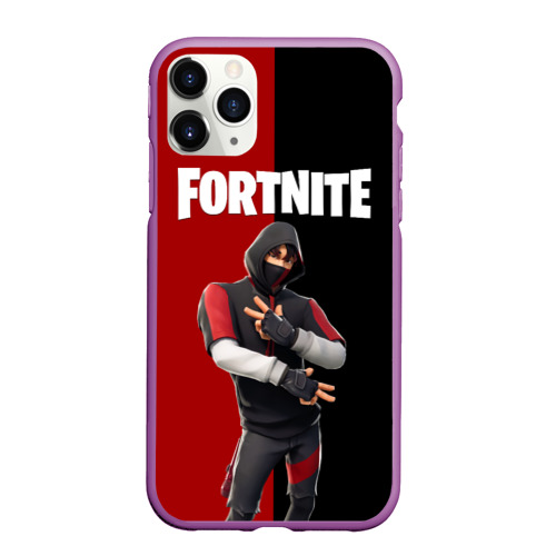 Чехол для iPhone 11 Pro Max матовый Fortnite IKONIK Фортнайт Иконик, цвет фиолетовый