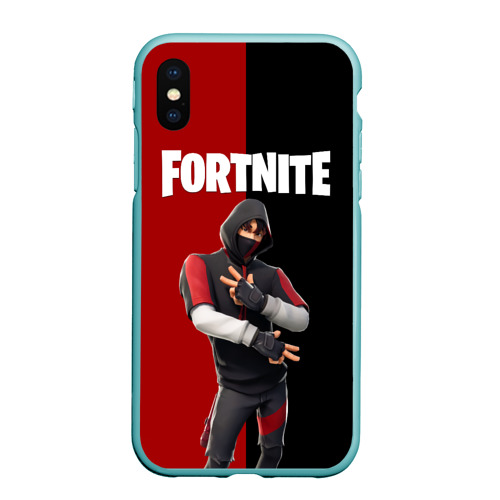 Чехол для iPhone XS Max матовый Fortnite IKONIK Фортнайт Иконик, цвет мятный