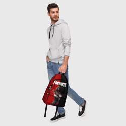Рюкзак с принтом Fortnite IKONIK Фортнайт Иконик для любого человека, вид спереди №5. Цвет основы: белый