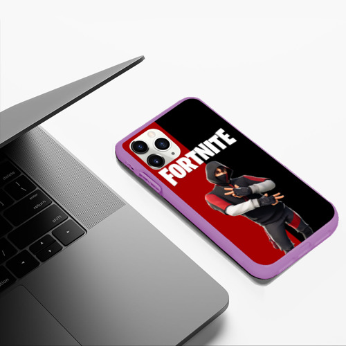 Чехол для iPhone 11 Pro Max матовый Fortnite IKONIK Фортнайт Иконик, цвет фиолетовый - фото 5