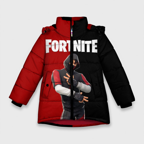 Зимняя куртка для девочек 3D Fortnite IKONIK Фортнайт Иконик, цвет красный