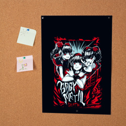 Постер с принтом Babymetal для любого человека, вид спереди №2. Цвет основы: белый
