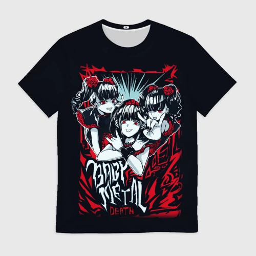 Мужская футболка 3D с принтом Babymetal, вид спереди #2