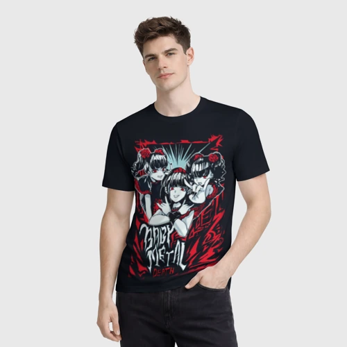 Мужская футболка 3D с принтом Babymetal, фото на моделе #1