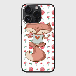 Чехол силиконовый для Apple iPhone 15 Pro Мax матовый Спокойная лисичка