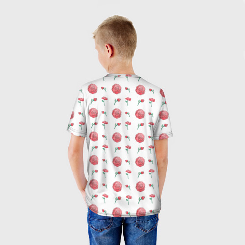 Детская футболка 3D с принтом Спокойная лисичка, вид сзади #2