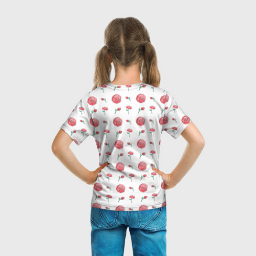 Детская футболка 3D с принтом Спокойная лисичка, вид сзади #2