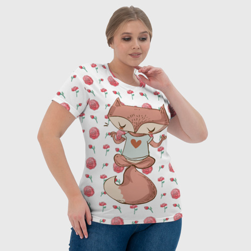 Женская футболка 3D Спокойная лисичка, цвет 3D печать - фото 6