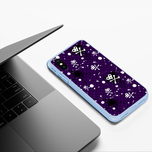 Чехол для iPhone XS Max матовый с принтом Эмо 2007 фиолетовый фон, фото #5