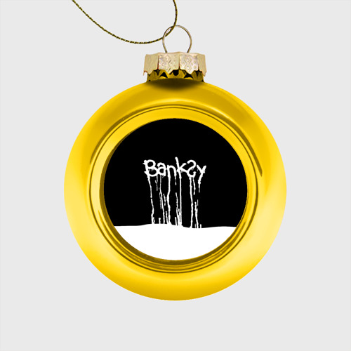 Стеклянный ёлочный шар Banksy, цвет золотой