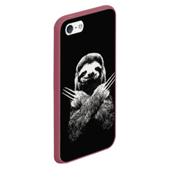 Чехол для iPhone 5/5S матовый Ленивец росомаха - фото 2