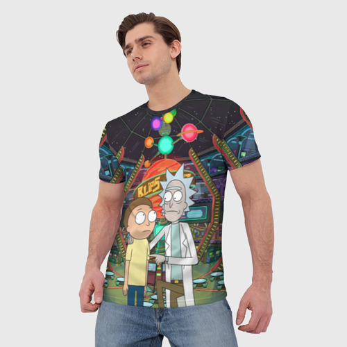 Мужская футболка 3D Rick and Morty in Blips, цвет 3D печать - фото 3