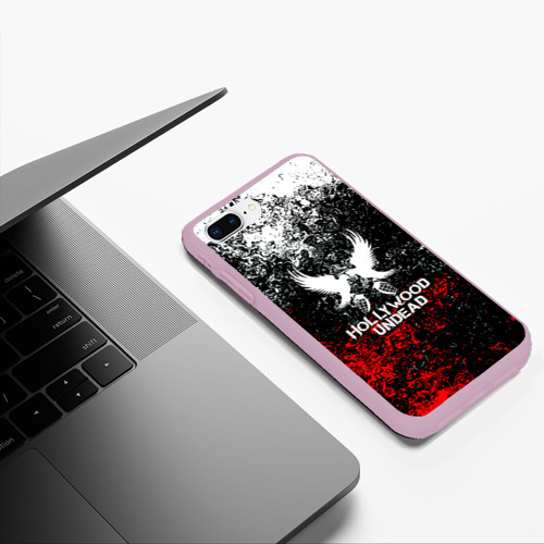 Чехол для iPhone 7Plus/8 Plus матовый Hollywood Undead, цвет розовый - фото 5