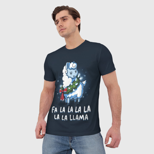Мужская футболка 3D Fa-la-lama, цвет 3D печать - фото 3