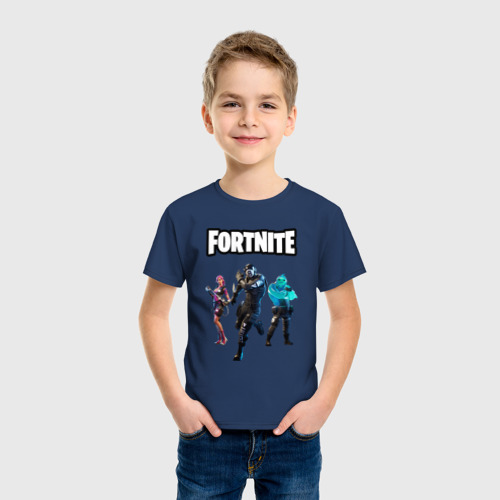 Детская футболка хлопок Fortnite Battle Chapter 2, цвет темно-синий - фото 3