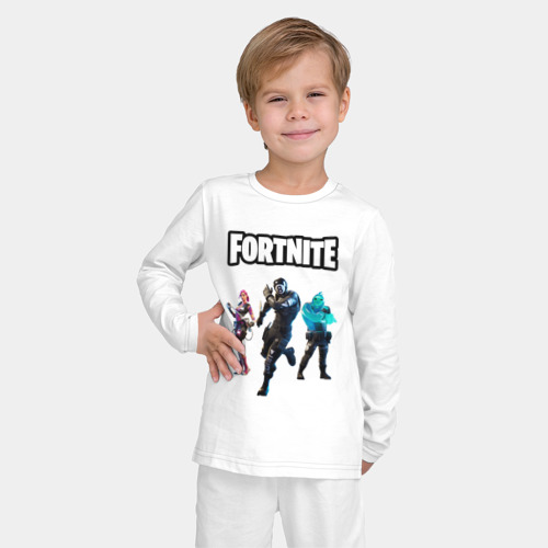 Детская пижама с лонгсливом хлопок Fortnite Battle Chapter 2, цвет белый - фото 3