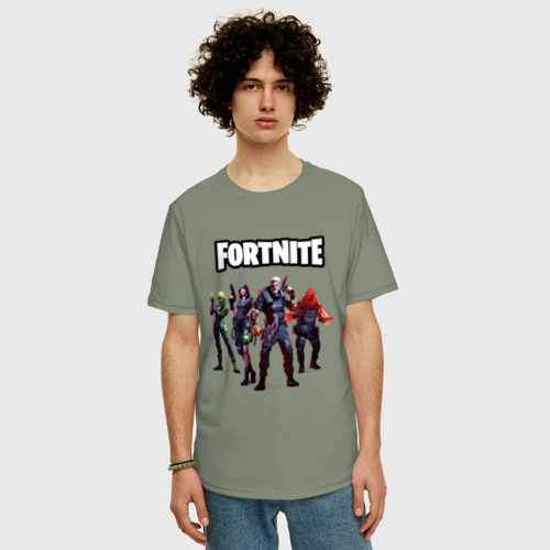 Мужская футболка хлопок Oversize с принтом Fortnite Battle Chapter 2, фото на моделе #1