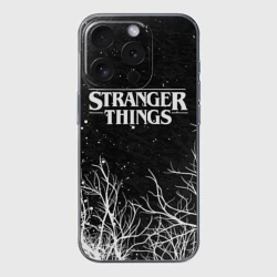 Чехол для iPhone 15 Pro Max силиконовый с защитой камеры Stranger things Очень странные дела