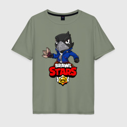 Мужская футболка хлопок Oversize Brawl Stars crow