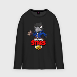 Мужской лонгслив oversize хлопок Brawl Stars crow