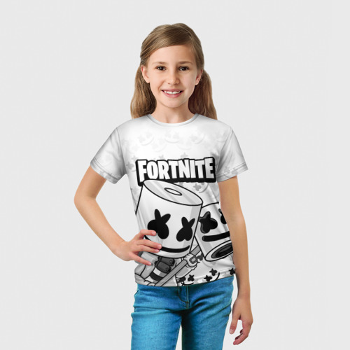 Детская футболка 3D Fortnite Marshmello, цвет 3D печать - фото 5