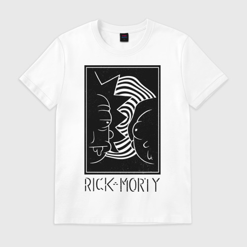 Мужская футболка хлопок Rick and Morty black and white Фото 01 Мужская футболка хлопок Rick and Morty black and white Фото 01