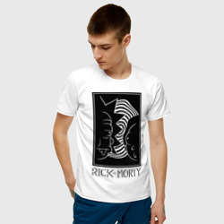 Мужская футболка хлопок Rick and Morty black and white - фото 2