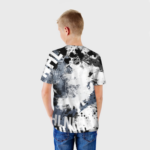 Детская футболка 3D с принтом Сан-Хосе Шаркс, вид сзади #2