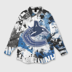 Женская рубашка oversize 3D Vancouver Canucks