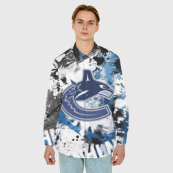 Мужская рубашка oversize 3D Vancouver Canucks - фото 2