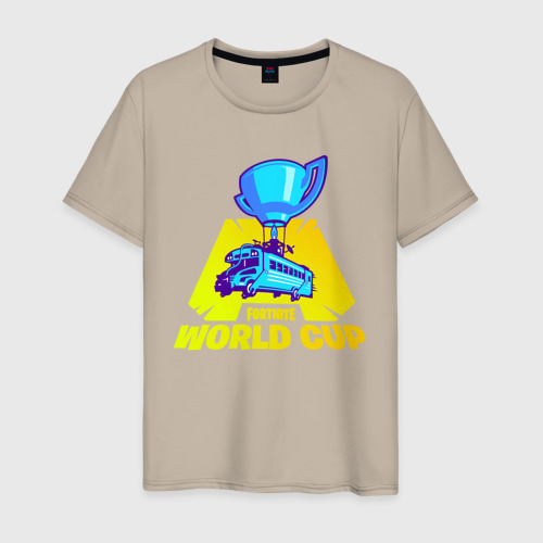 Мужская футболка хлопок с принтом WORLD CUP FORTNITE, вид спереди #2