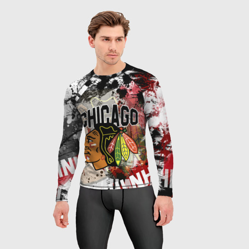 Мужской рашгард 3D Chicago Blackhawks, цвет 3D печать - фото 3