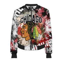 Женский бомбер 3D Chicago Blackhawks