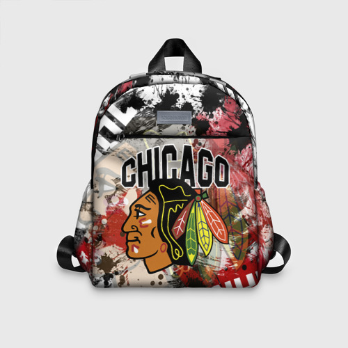 Детский рюкзак 3D с принтом Chicago Blackhawks, вид спереди #2