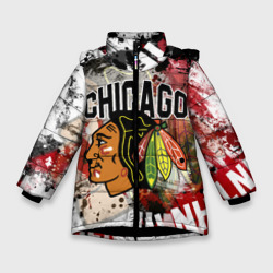Зимняя куртка для девочек 3D Chicago Blackhawks