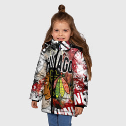 Зимняя куртка для девочек 3D Chicago Blackhawks - фото 2